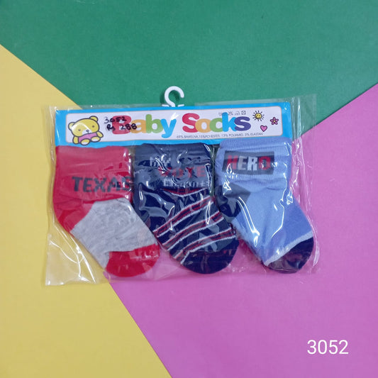 Baby Socks Pack of 3 Pairs, Babies, Multicolor, Organic Cotton, Kids Socks, Stripes, Imported, Best in all respect.*Al-3/C-3
