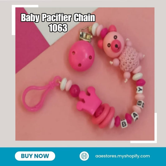 Baby Soother, with Chain, Baby Pacifier Clips, for Baby, Present Baby Clip, Nipple Clips, Newborn Dummy Holder, for Teethers, Pack of 1, Soother, Imported, Best in all respect.*AL-3/B-1
